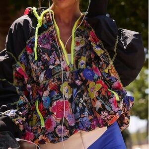 Free People Happy Camper Neon Floral Jacket